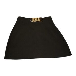 Zara Black Mini Skirt with Gold Detail